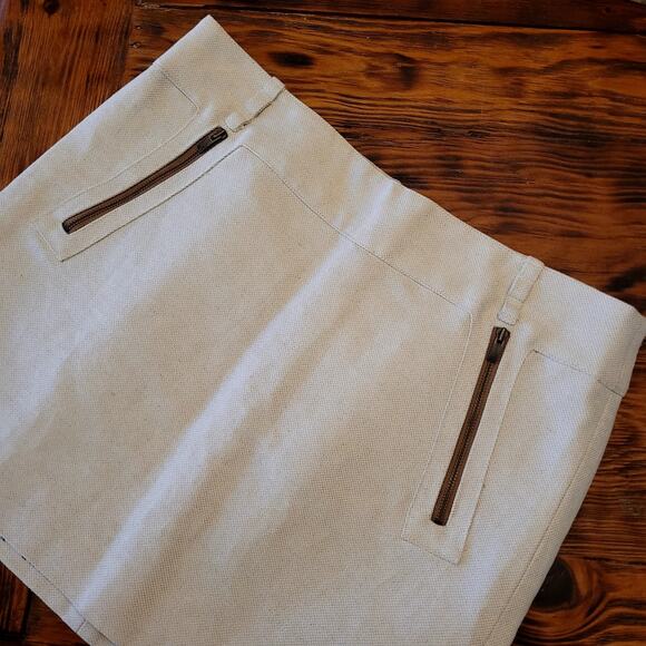 Off-White Mini Skirt with Zipper Sz 6 - Picture 2 of 4
